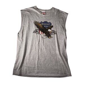 Gray Sleeveless America Eagle Adult XL Shirt USA Design